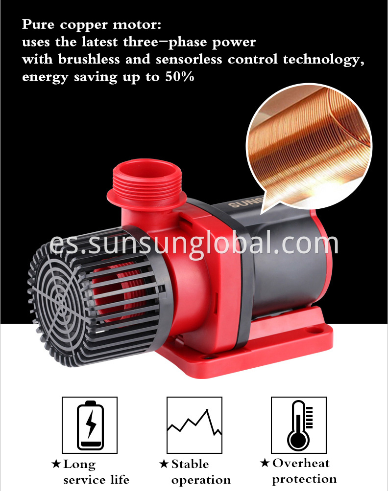 Sunsun China de 24 voltios Automáticos de alta presión Minería eléctrica Sumberisible DC Bomba de agua